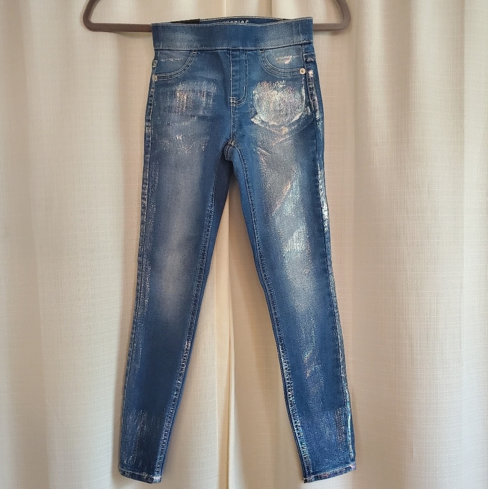 Justice Girls 8 slim mid rise holographic leggings